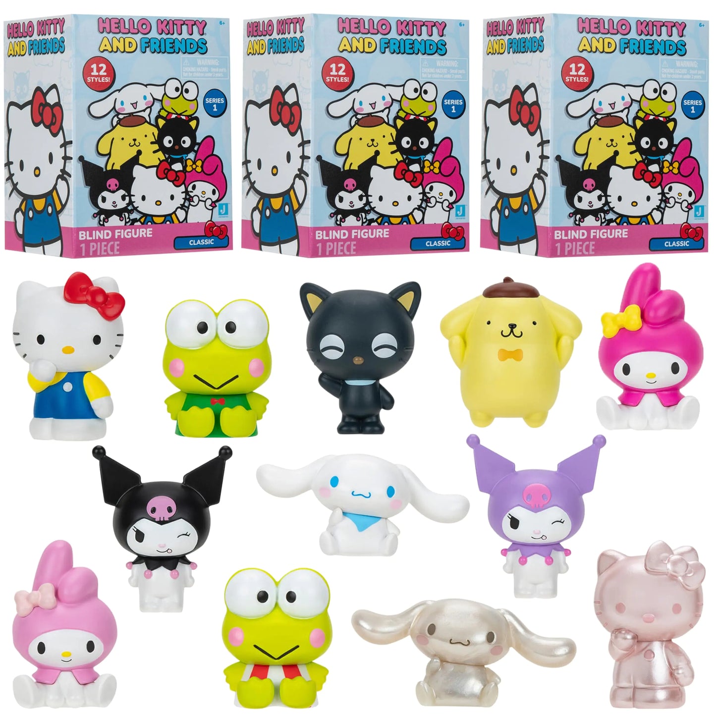 Hello Kitty and Friends Mystery Blind Box 3-Pack - Series 1 - Collectible Sanrio Mini 2" Figure Mystery Toy - Gacha Toy